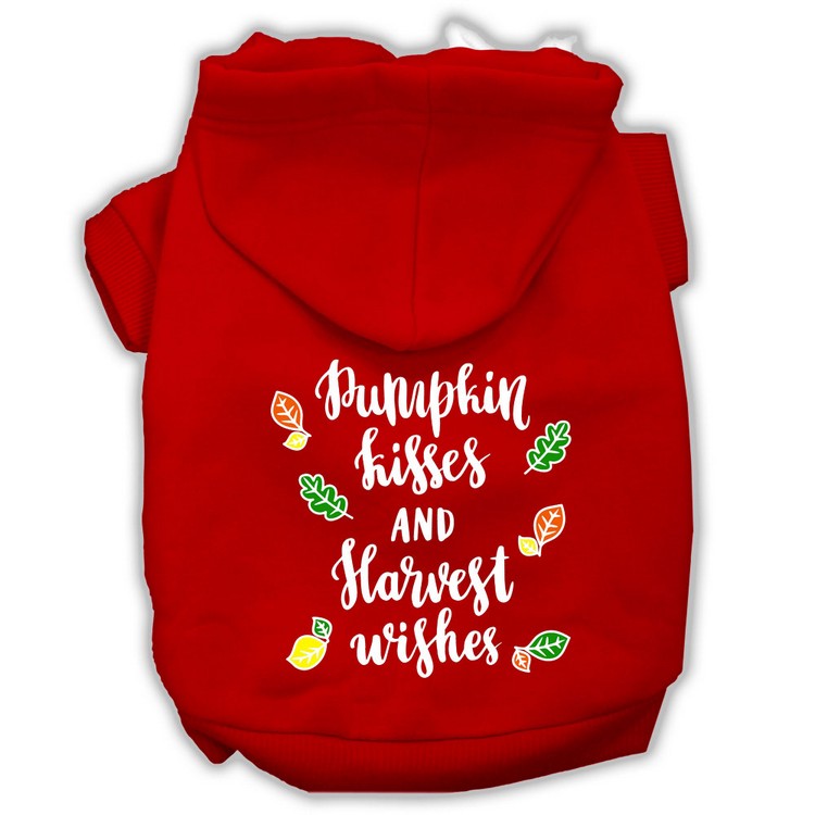 Pumpkin Kisses Screenprint Dog Hoodie Red S